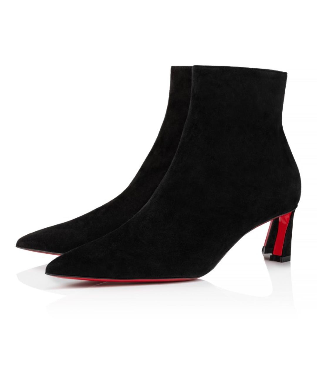 CHRISTIAN LOUBOUTIN Черные замшевые ботильоны, фото 4