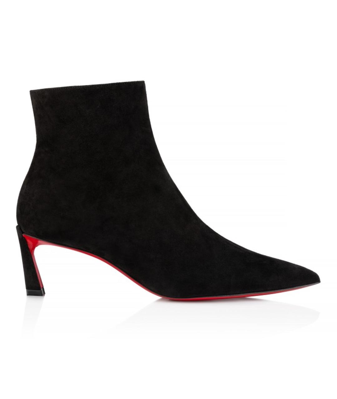 CHRISTIAN LOUBOUTIN Черные замшевые ботильоны, фото 1