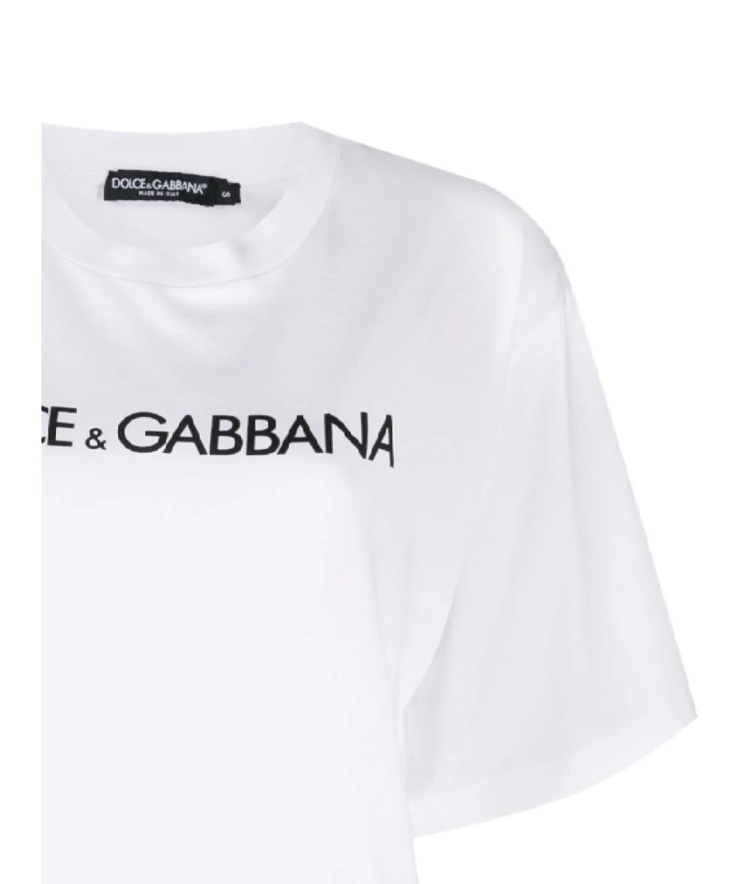 DOLCE&GABBANA Белая хлопковая футболка, фото 2