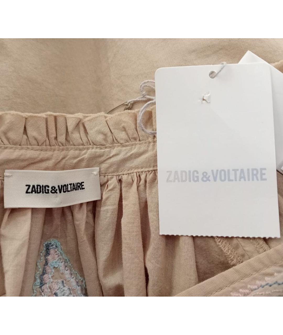 ZADIG & VOLTAIRE Бежевая хлопковая блузы, фото 3