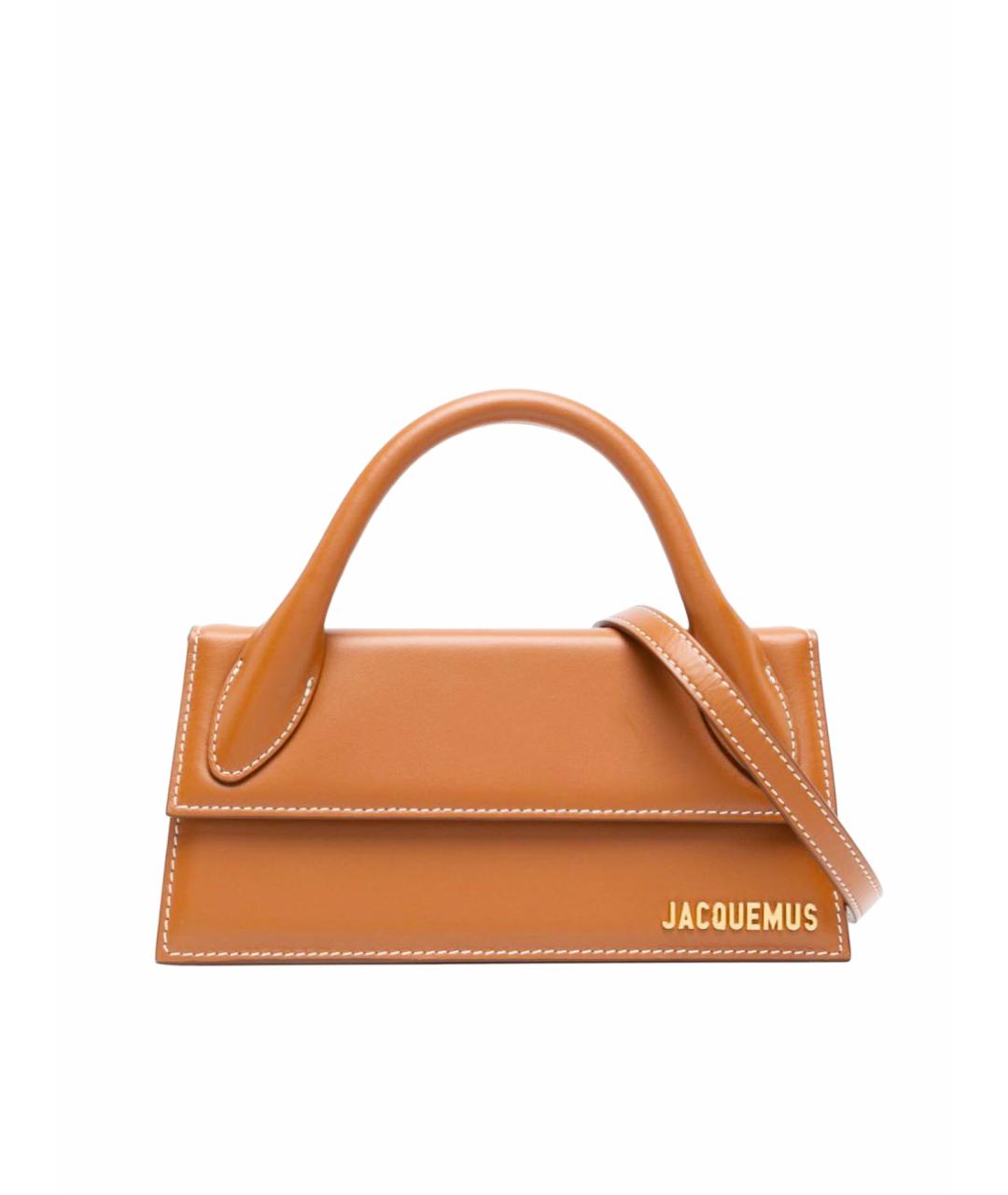 JACQUEMUS Коричневая кожаная сумка через плечо, фото 1