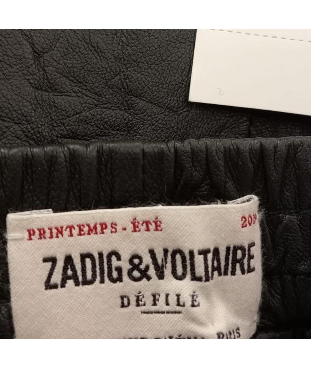 ZADIG & VOLTAIRE Черные кожаные шорты, фото 3