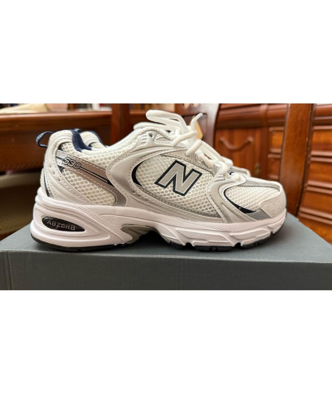 NEW BALANCE Белые кроссовки из искусственной кожи, фото 8