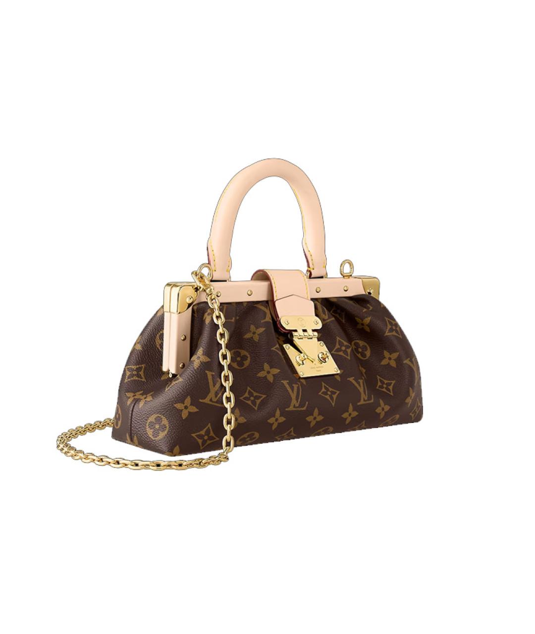 LOUIS VUITTON Коричневая кожаная сумка через плечо, фото 2