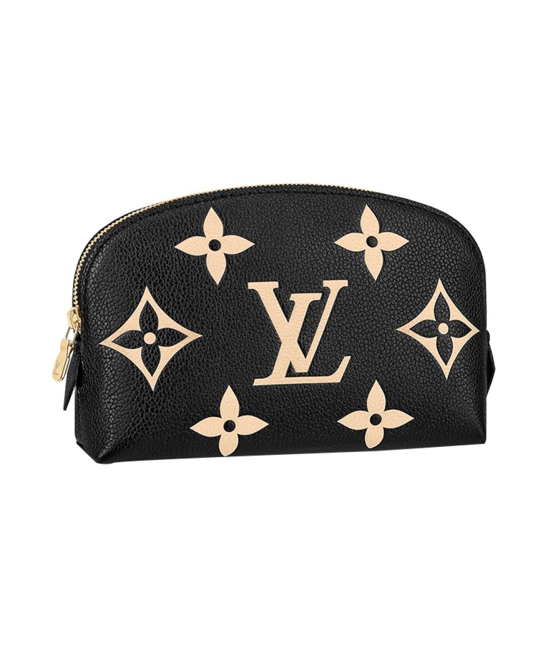 LOUIS VUITTON Черная кожаная косметичка, фото 1