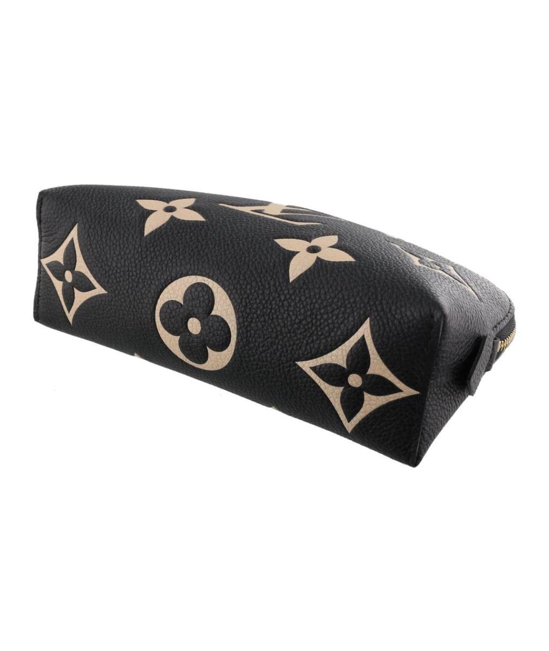 LOUIS VUITTON Черная кожаная косметичка, фото 5