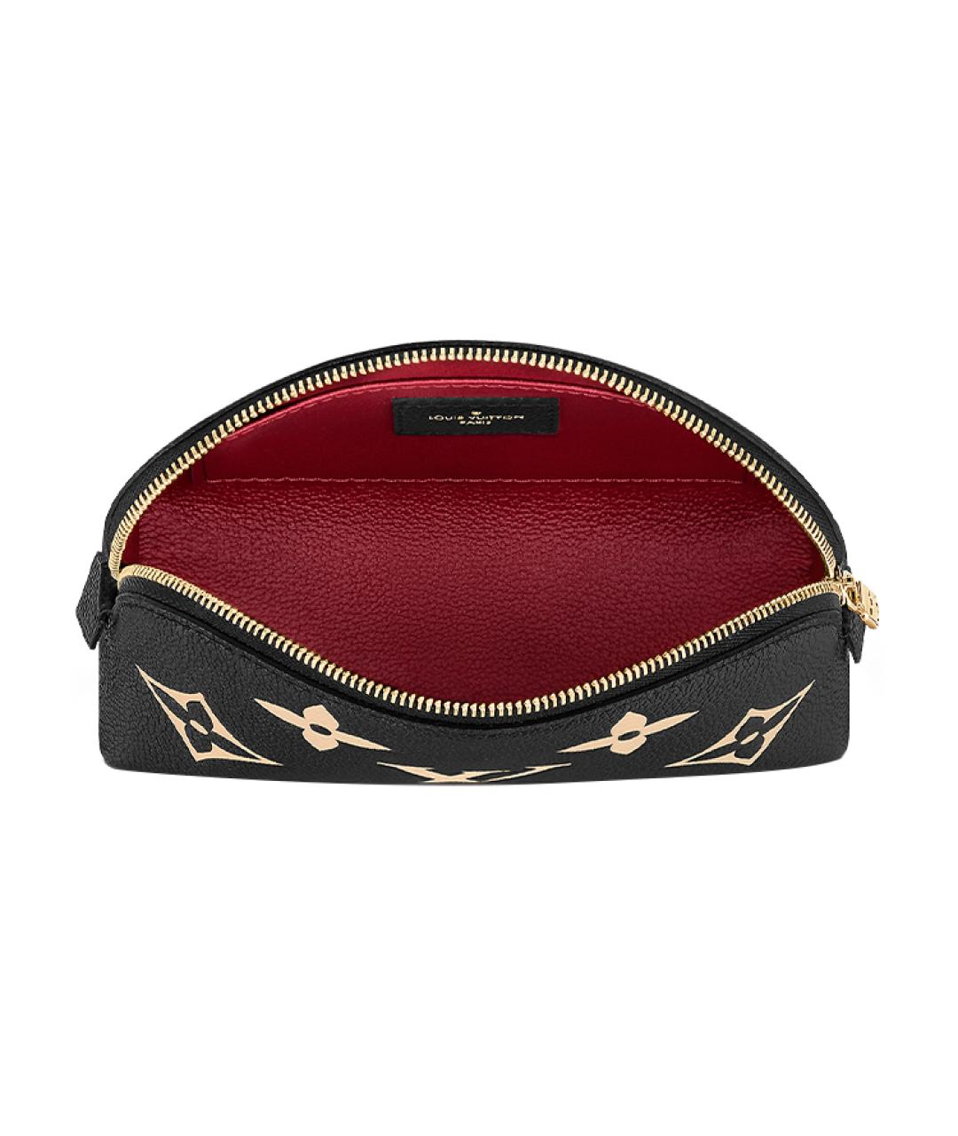 LOUIS VUITTON Черная кожаная косметичка, фото 4