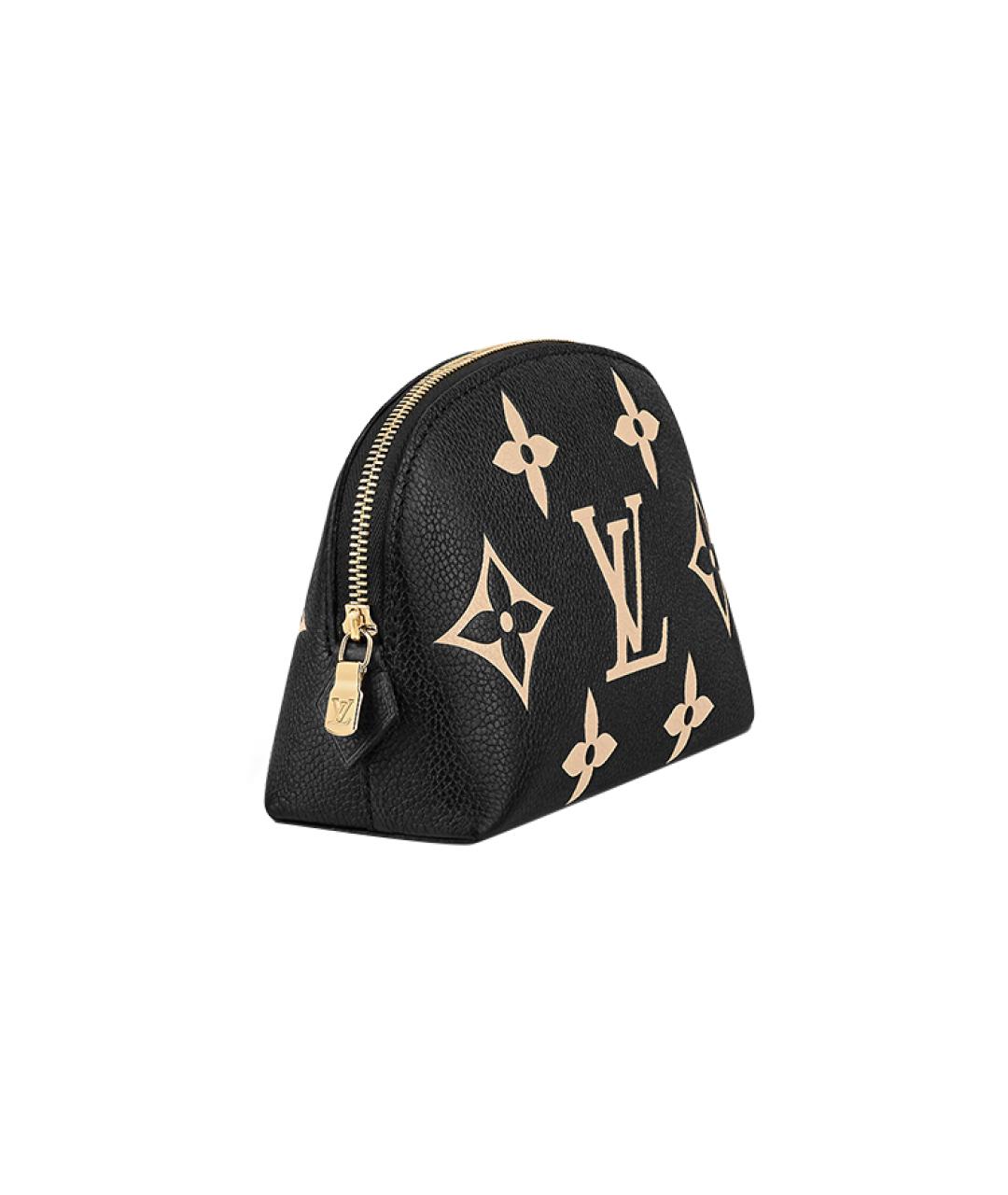 LOUIS VUITTON Черная кожаная косметичка, фото 2