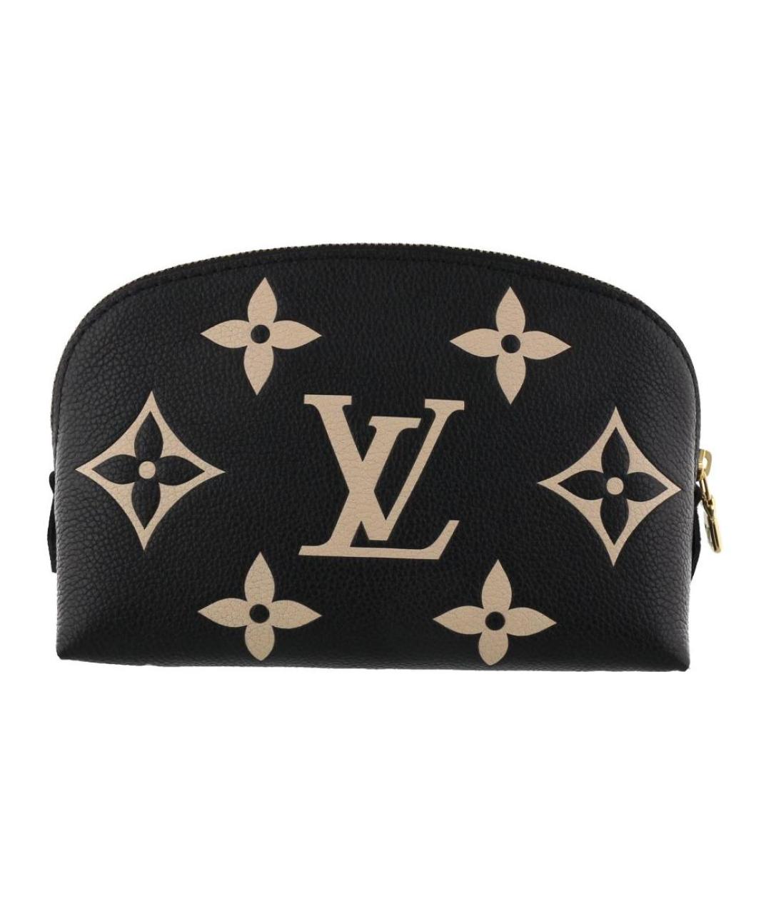LOUIS VUITTON Черная кожаная косметичка, фото 3