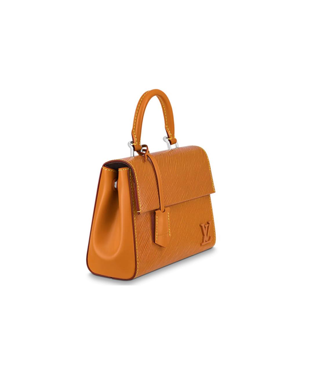 LOUIS VUITTON Оранжевая кожаная сумка с короткими ручками, фото 3