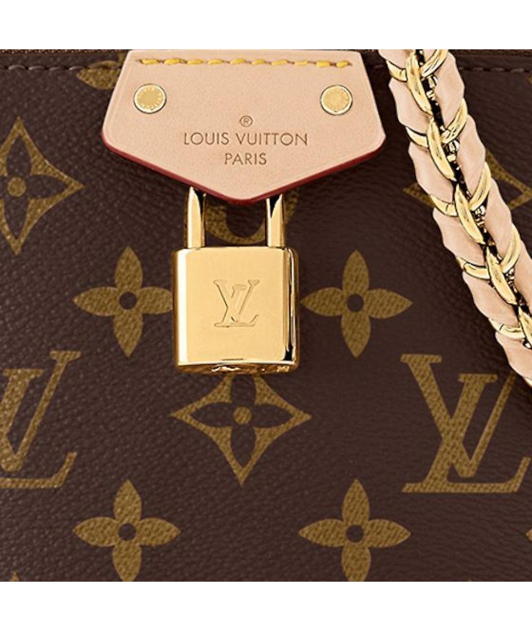 LOUIS VUITTON Коричневая кожаная сумка через плечо, фото 4