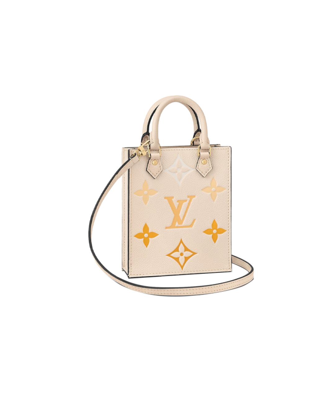 LOUIS VUITTON Бежевая кожаная сумка тоут, фото 2