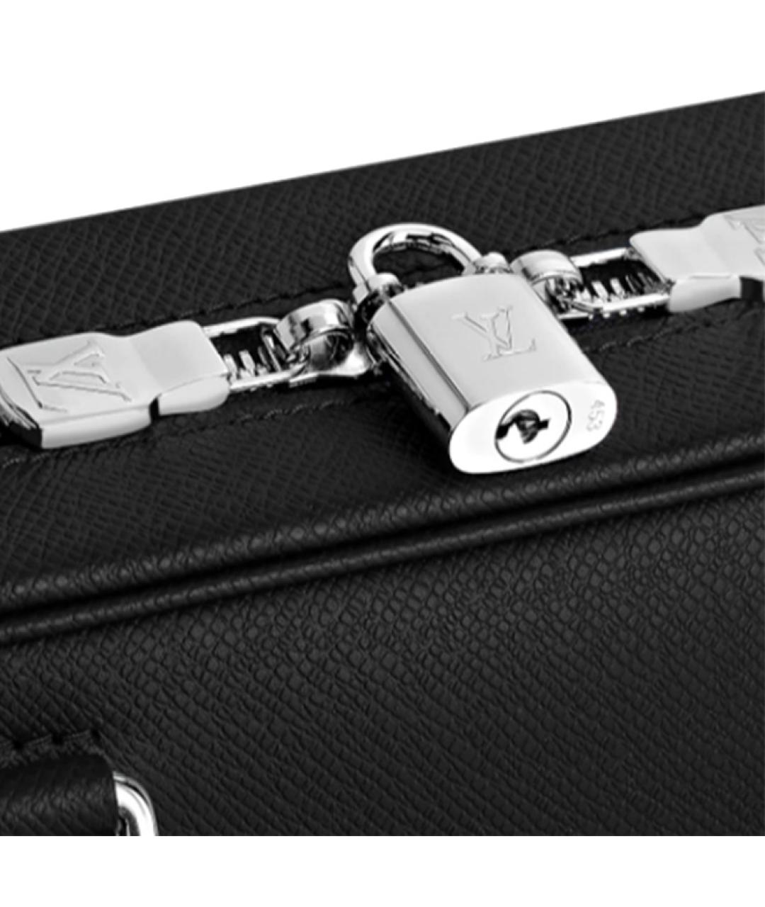 LOUIS VUITTON Черная кожаная сумка на плечо, фото 7