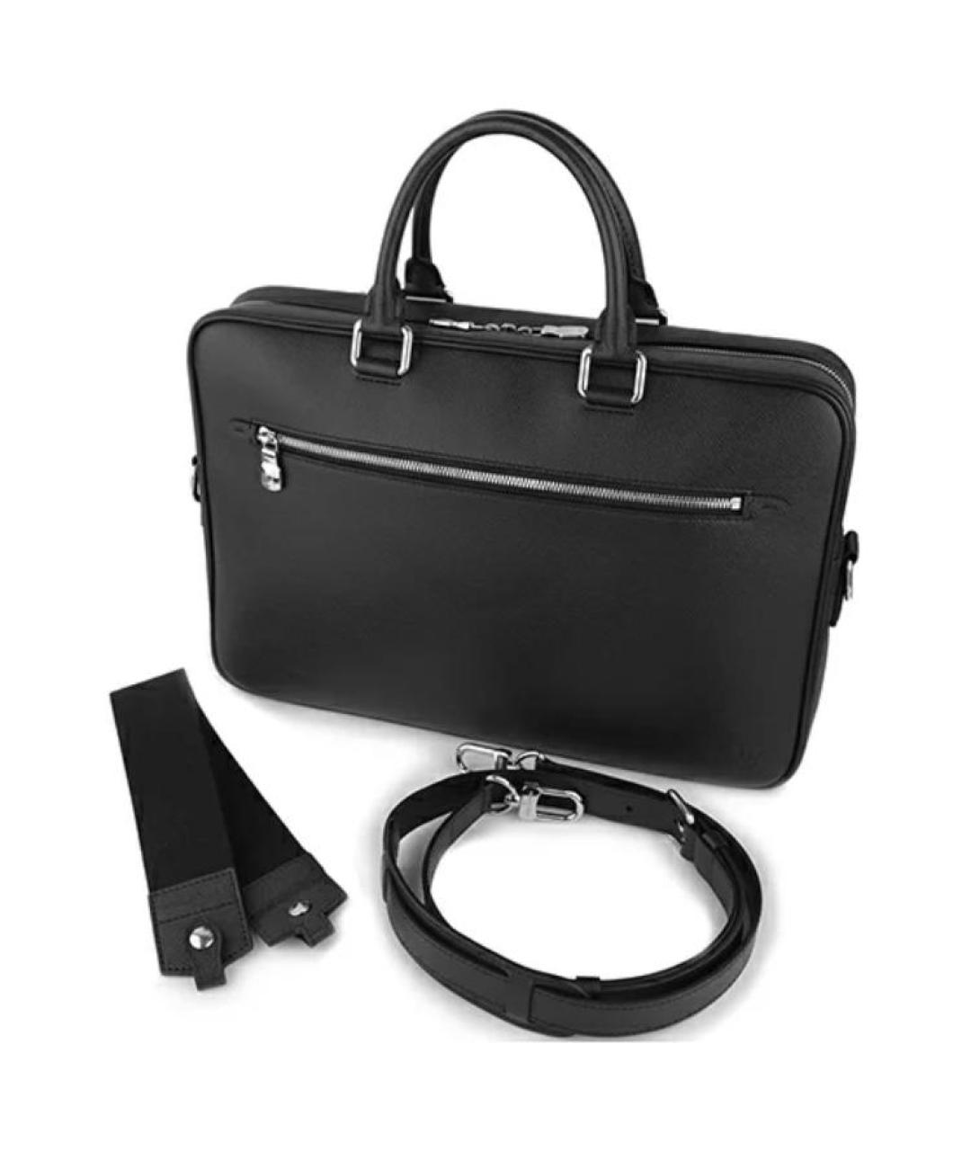 LOUIS VUITTON Черная кожаная сумка на плечо, фото 6