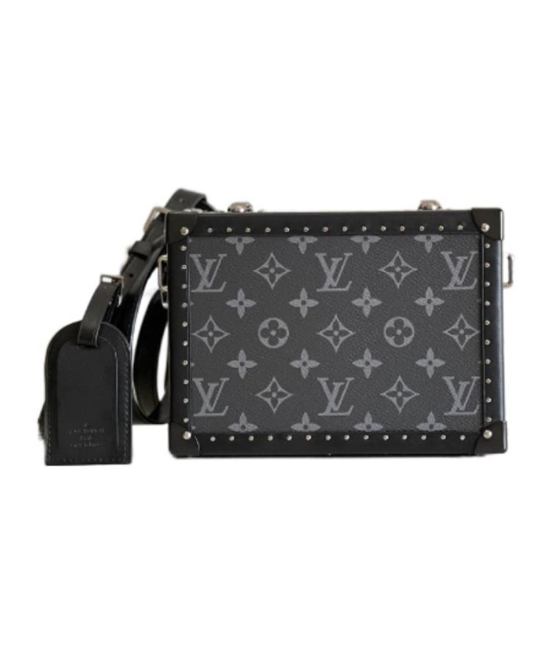 LOUIS VUITTON Черная кожаная сумка через плечо, фото 3