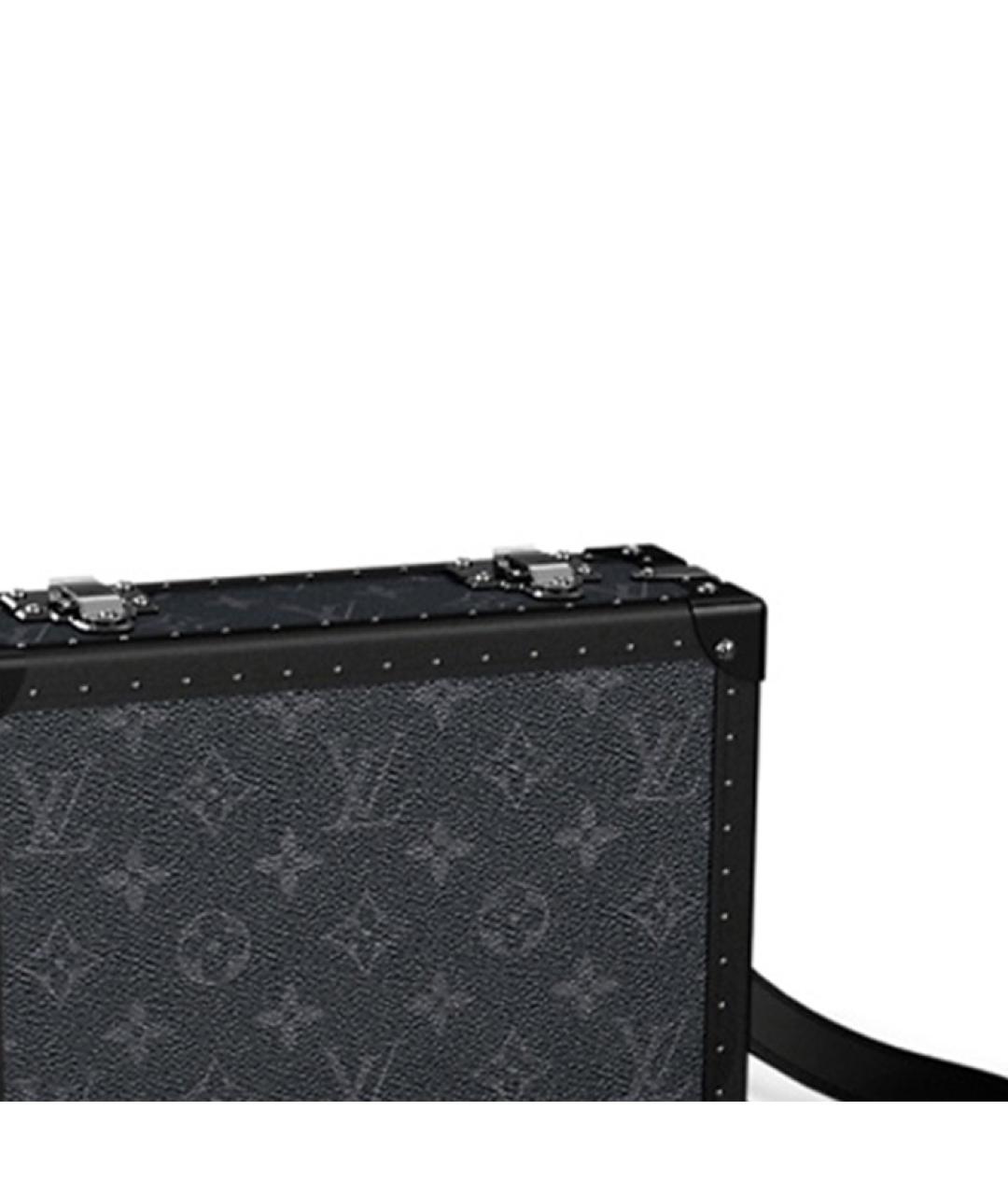 LOUIS VUITTON Черная кожаная сумка через плечо, фото 6