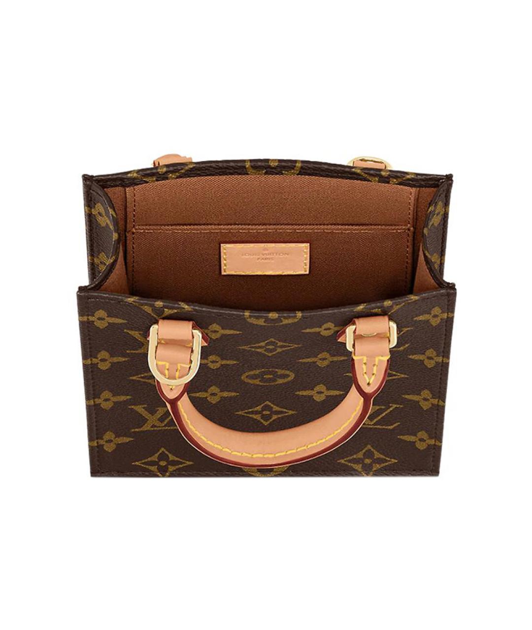 LOUIS VUITTON Коричневая кожаная сумка через плечо, фото 5