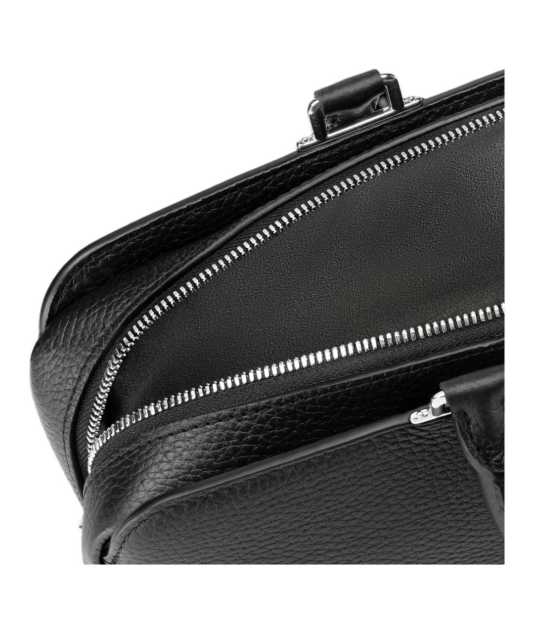 LOUIS VUITTON Черная кожаная сумка на плечо, фото 5