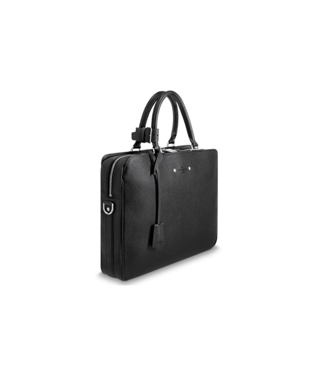 LOUIS VUITTON Черная кожаная сумка на плечо, фото 2