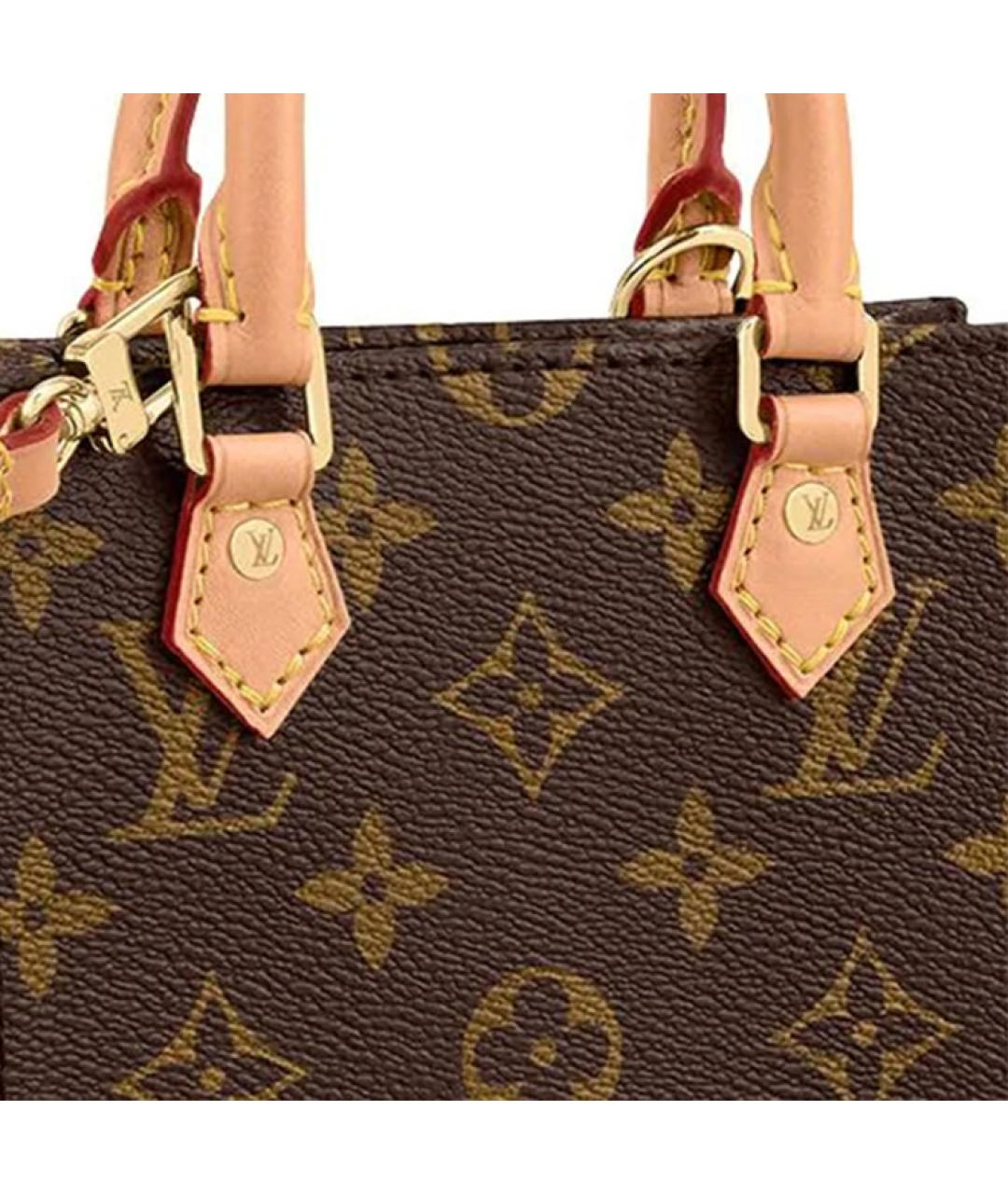 LOUIS VUITTON Коричневая кожаная сумка через плечо, фото 6