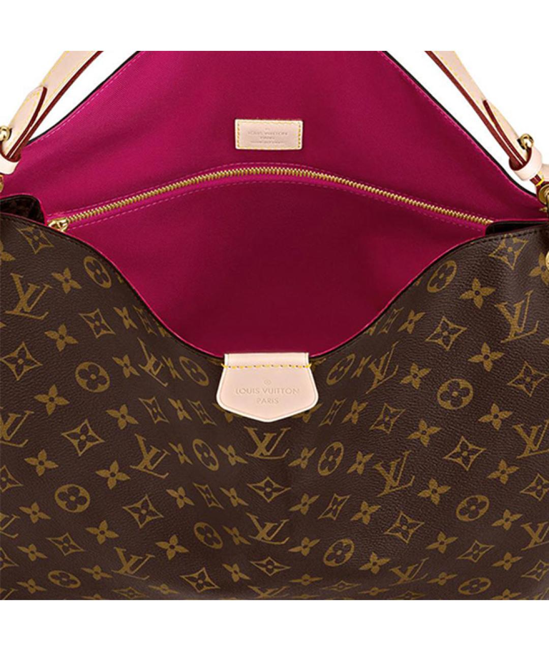 LOUIS VUITTON Коричневая кожаная сумка через плечо, фото 5
