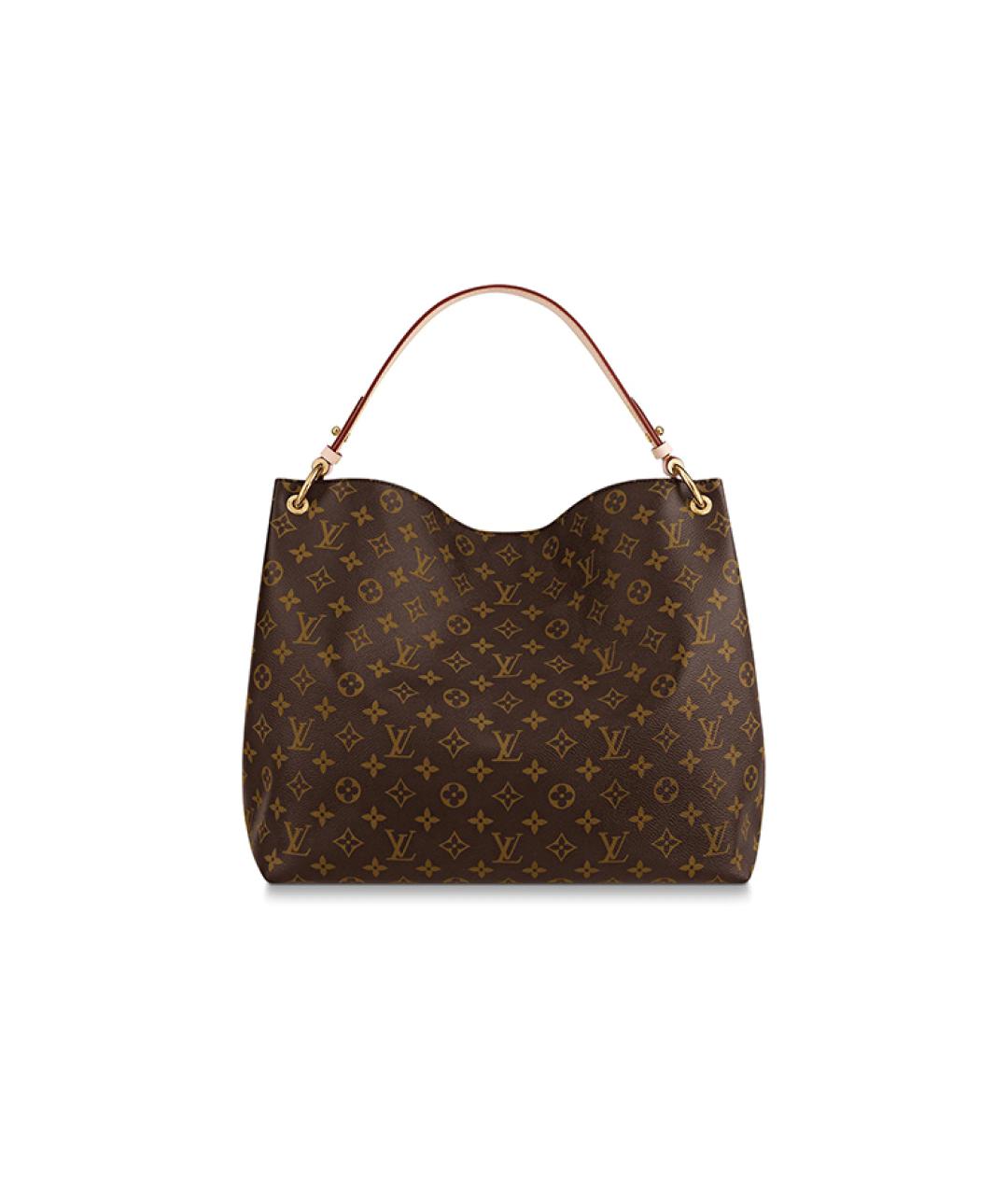 LOUIS VUITTON Коричневая кожаная сумка через плечо, фото 3