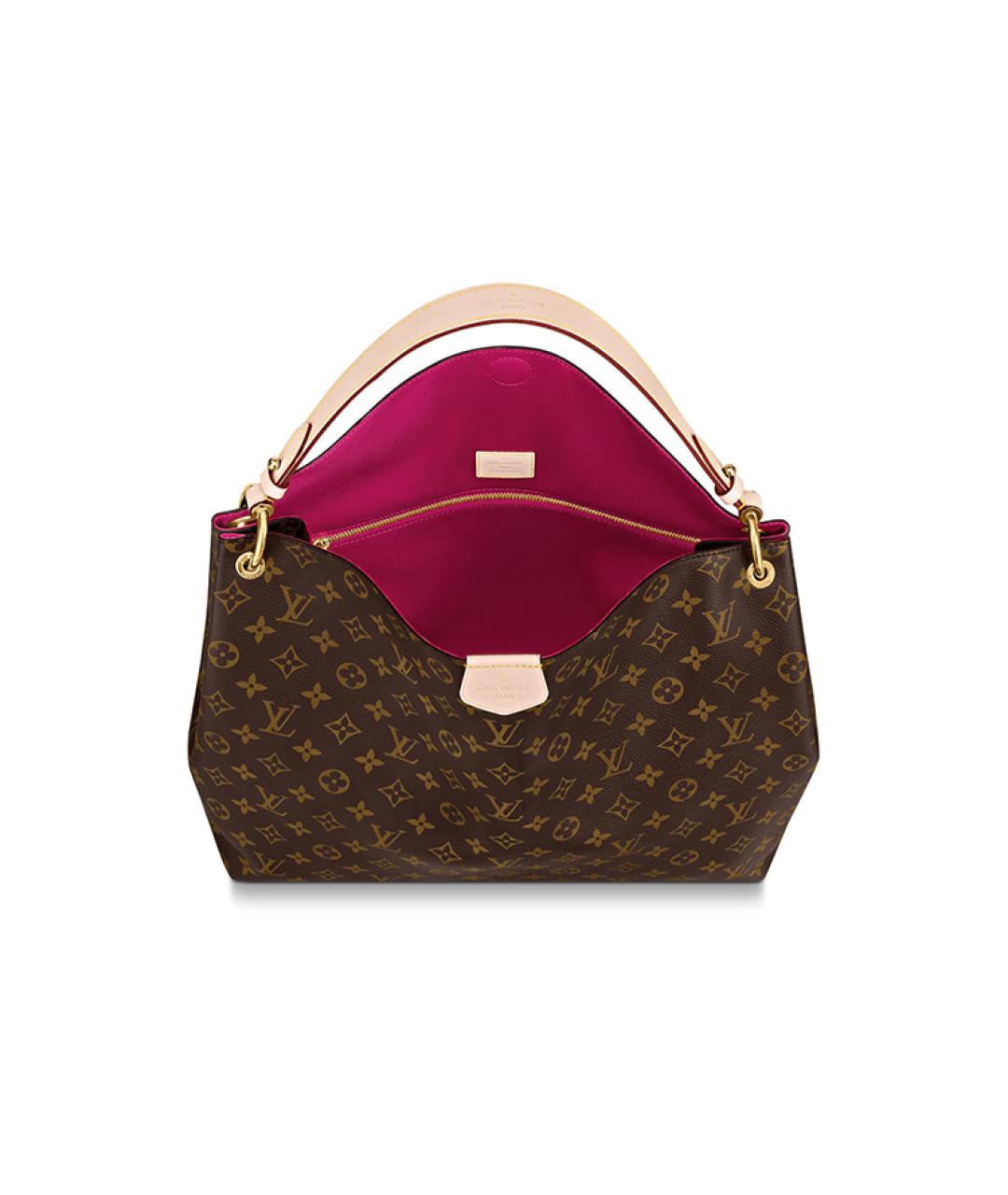 LOUIS VUITTON Коричневая кожаная сумка через плечо, фото 4