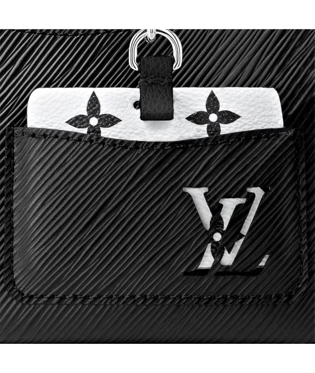 LOUIS VUITTON Черная кожаная сумка через плечо, фото 5