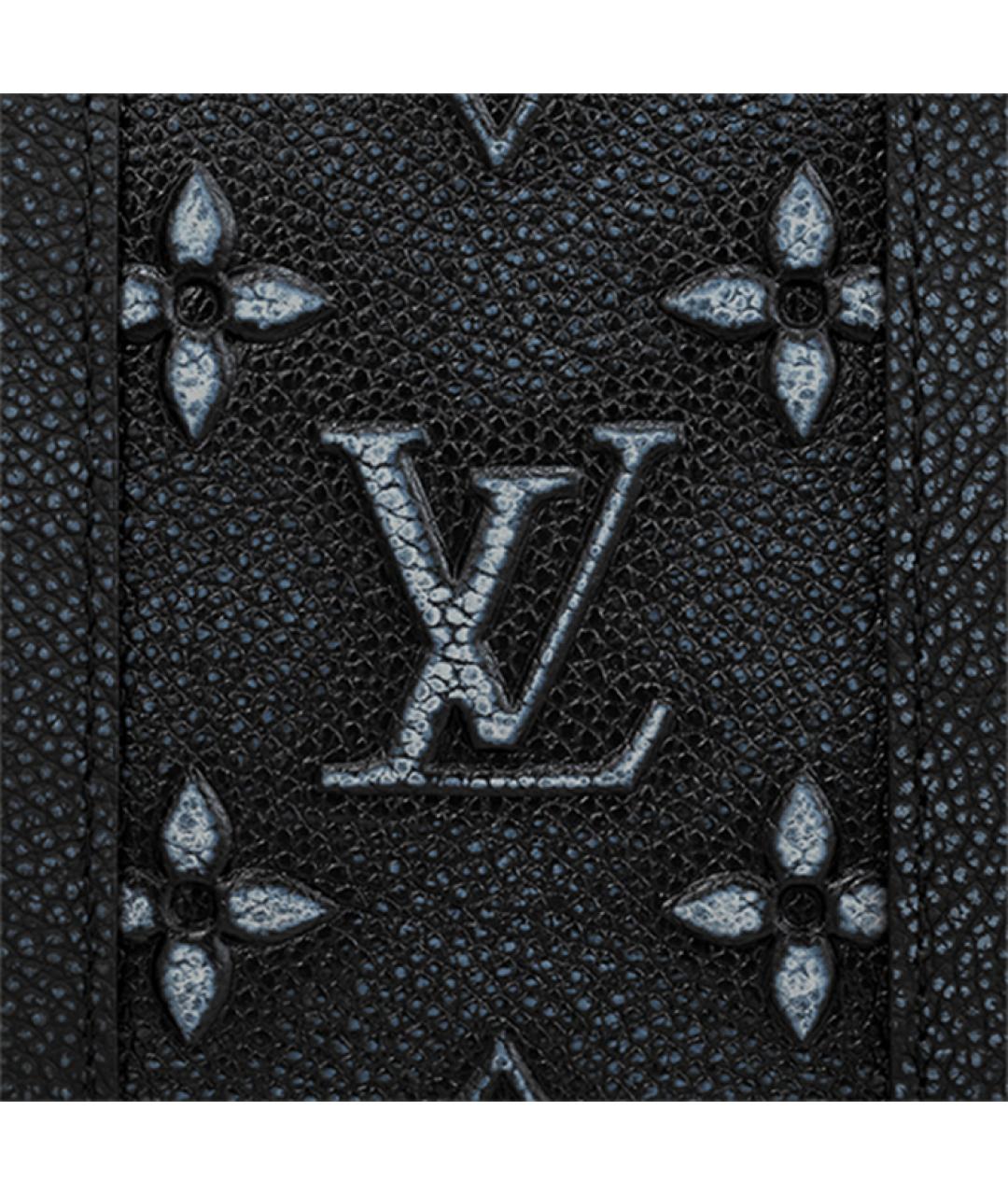 LOUIS VUITTON Черная кожаная сумка на плечо, фото 5