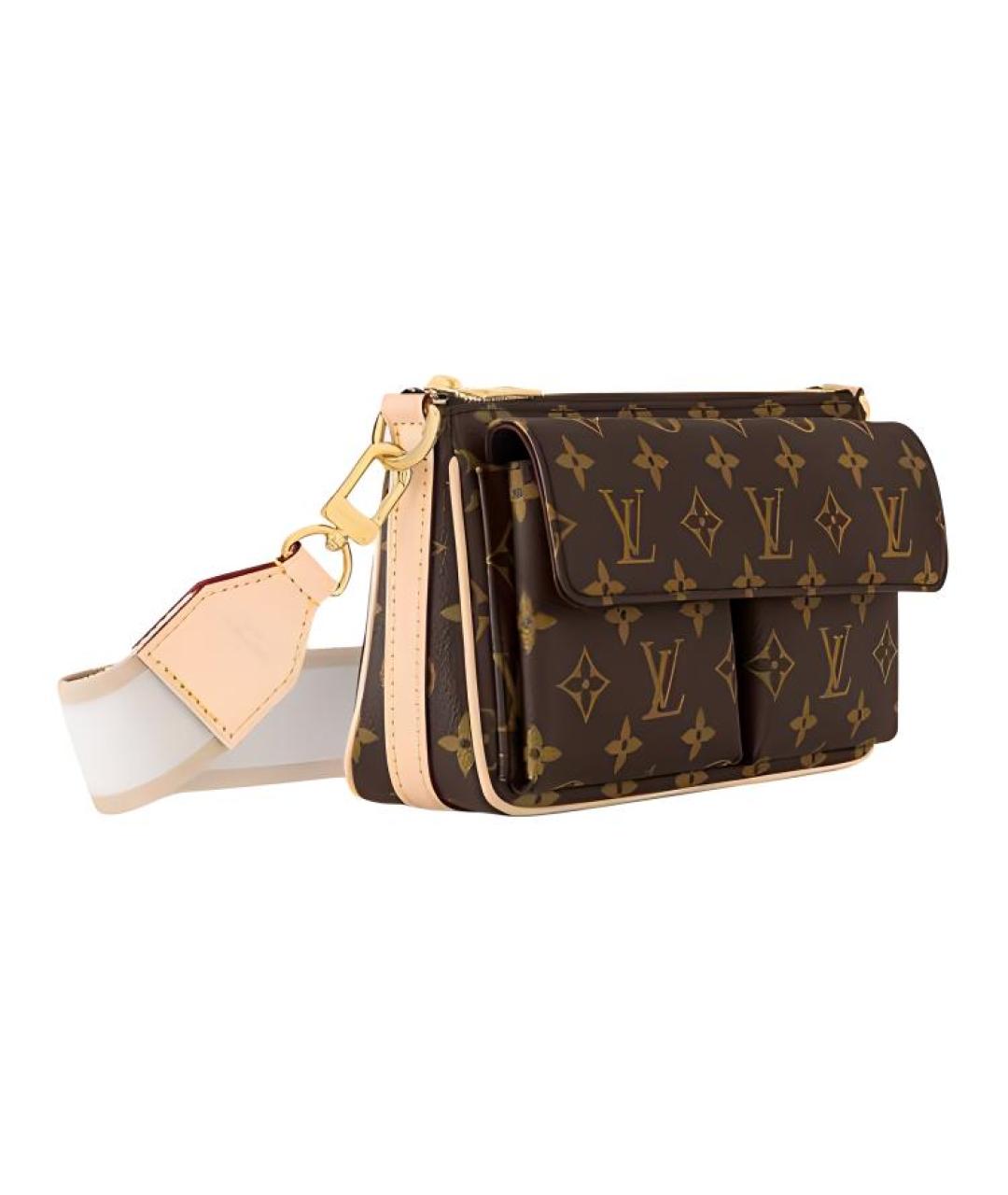 LOUIS VUITTON Коричневая кожаная сумка через плечо, фото 2