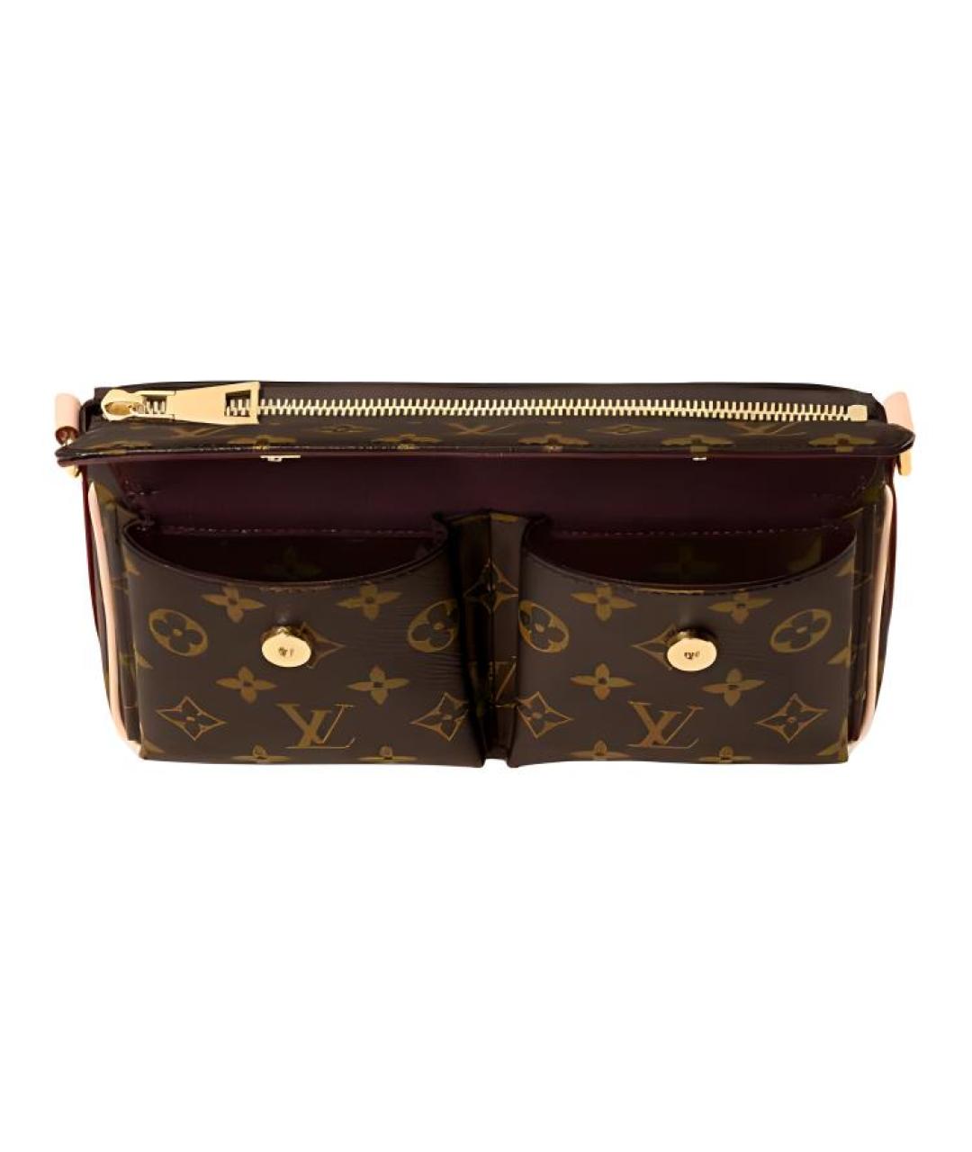LOUIS VUITTON Коричневая кожаная сумка через плечо, фото 3