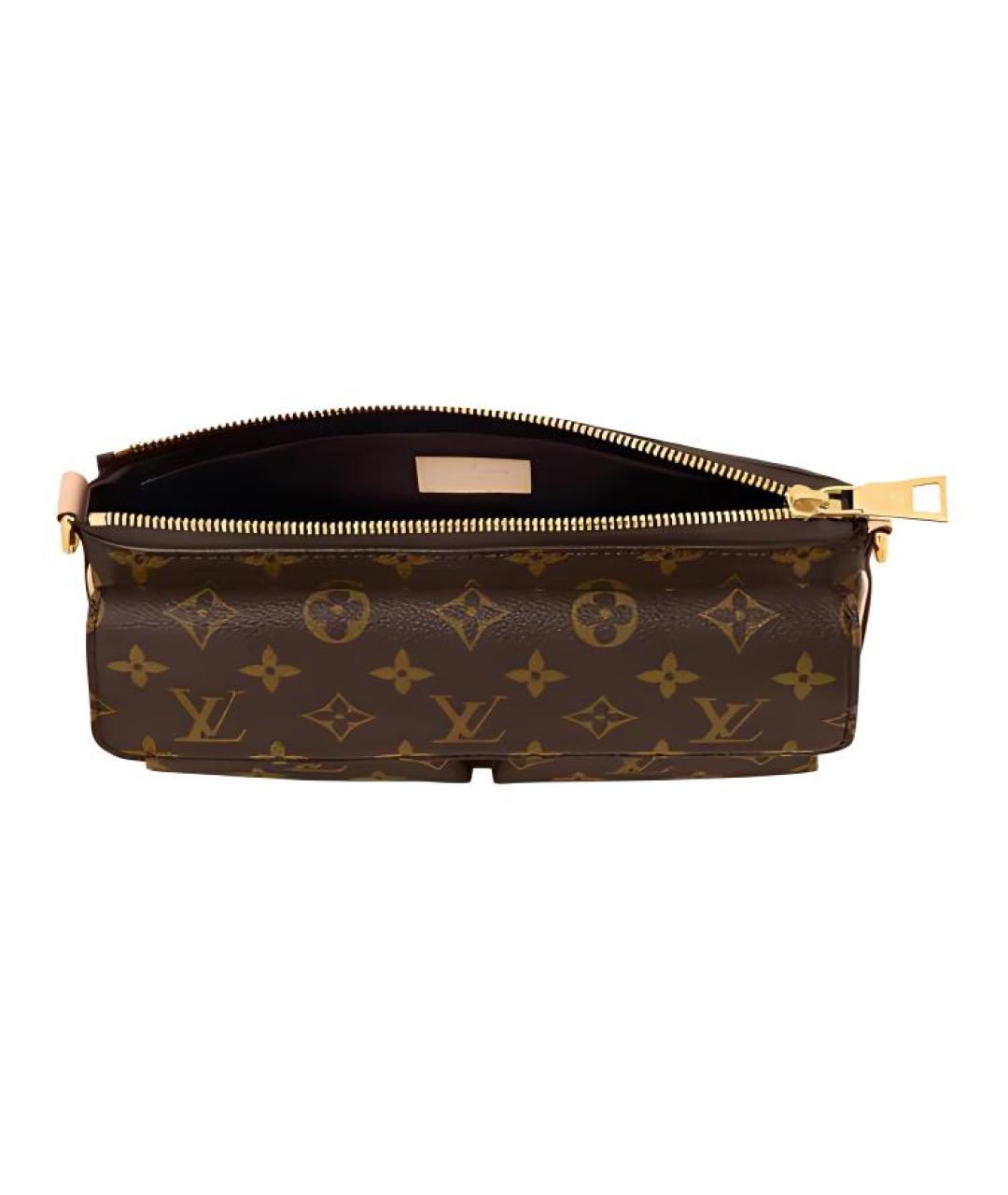 LOUIS VUITTON Коричневая кожаная сумка через плечо, фото 4