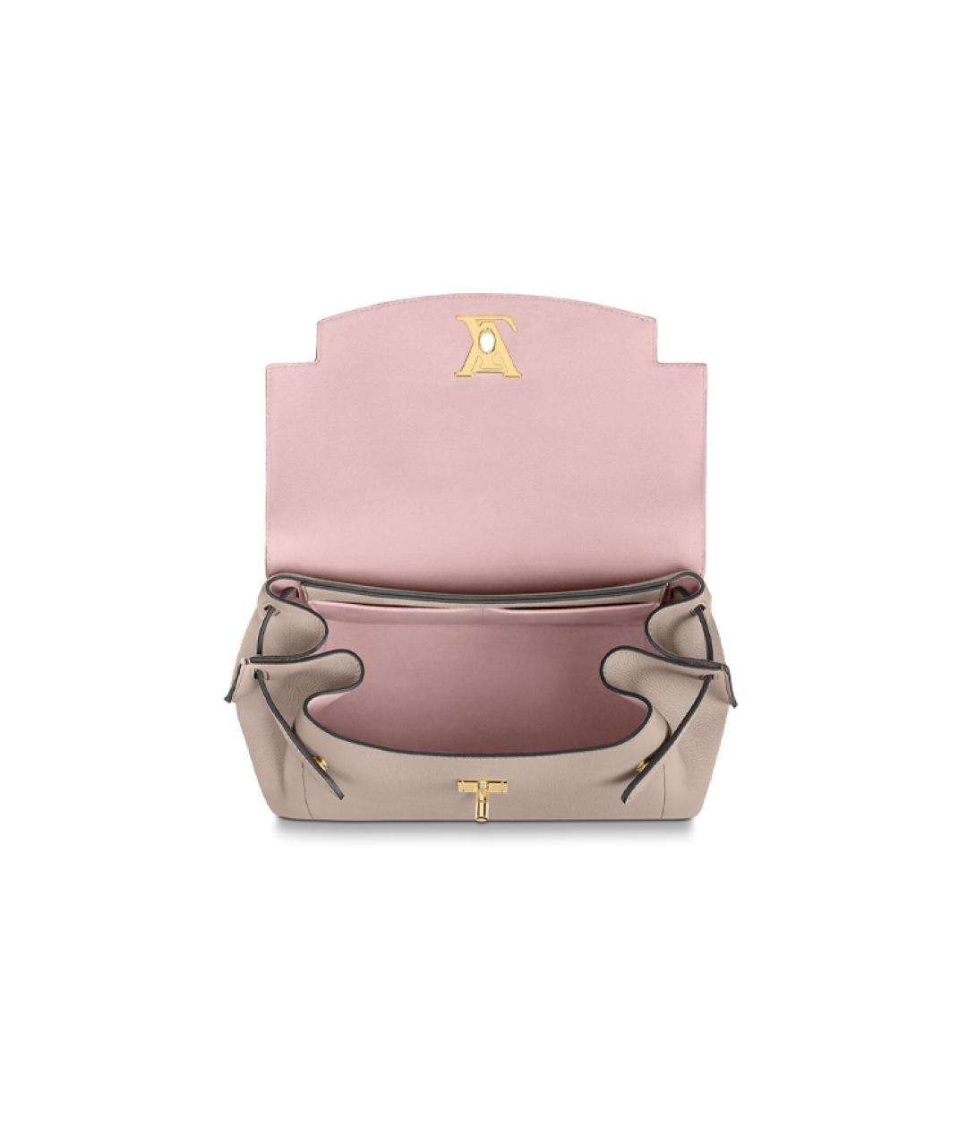 LOUIS VUITTON Бежевая кожаная сумка через плечо, фото 4