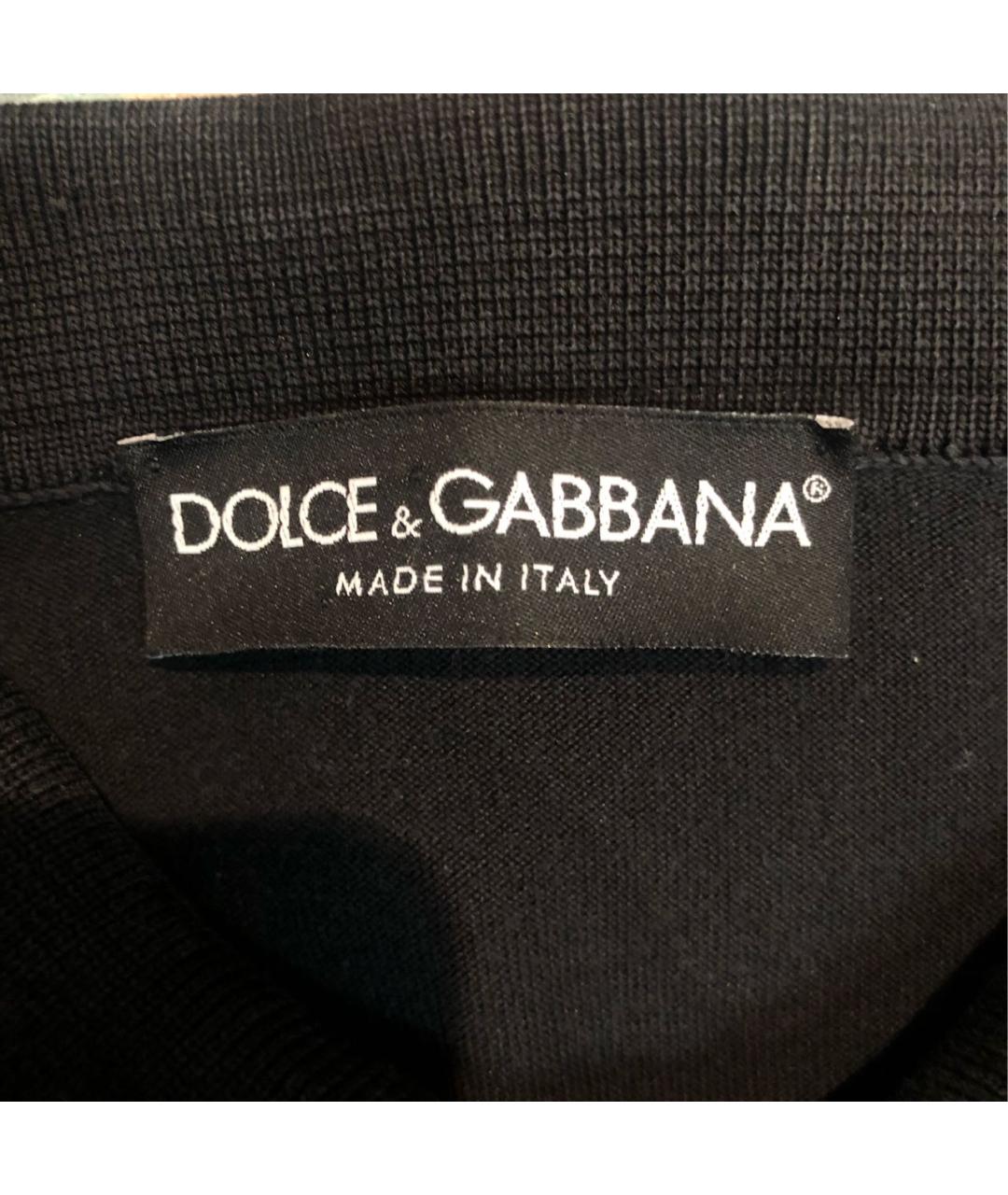 DOLCE&GABBANA Черное поло с коротким рукавом, фото 3