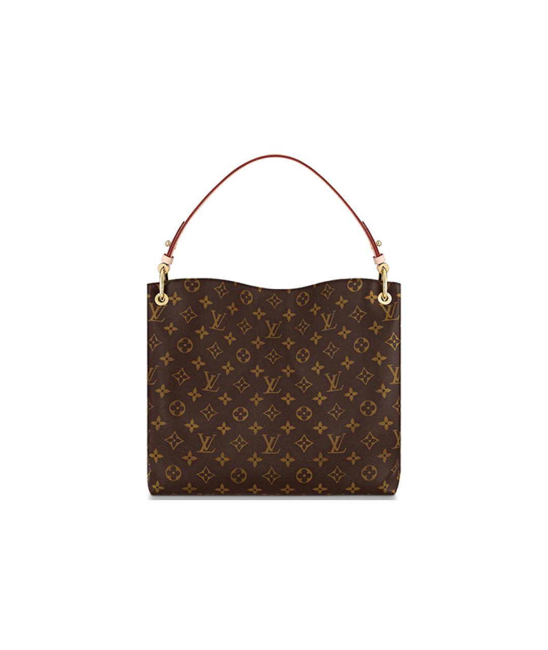 LOUIS VUITTON Коричневая кожаная сумка через плечо, фото 3