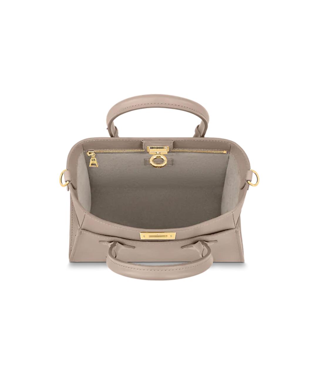 LOUIS VUITTON Серая кожаная сумка с короткими ручками, фото 4