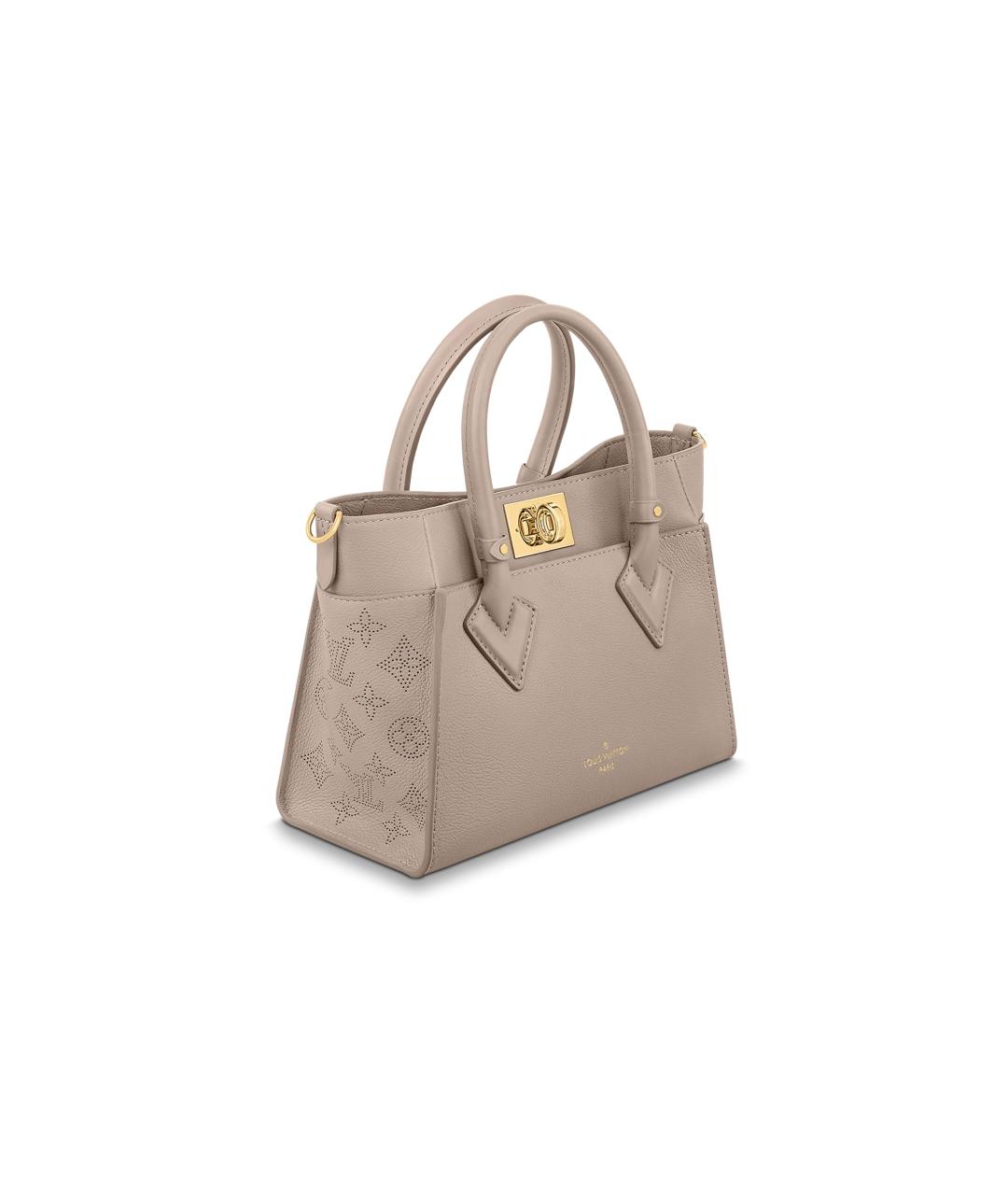 LOUIS VUITTON Серая кожаная сумка с короткими ручками, фото 2