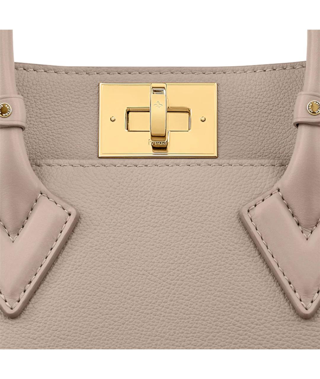 LOUIS VUITTON Серая кожаная сумка с короткими ручками, фото 5