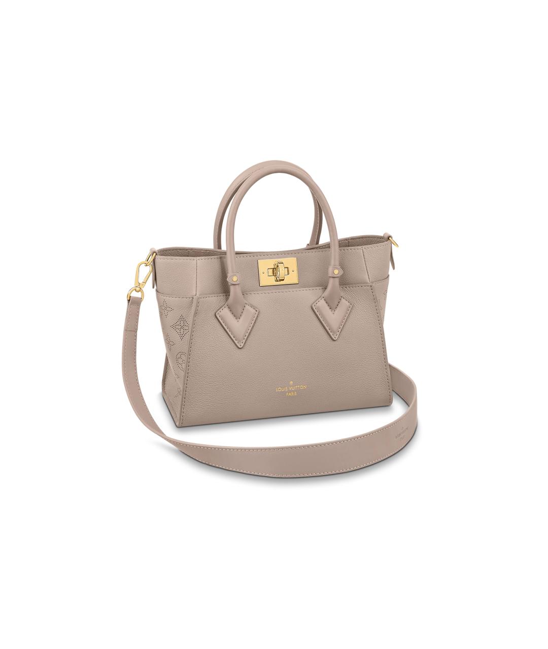 LOUIS VUITTON Серая кожаная сумка с короткими ручками, фото 1