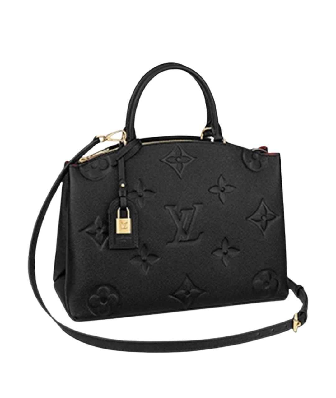LOUIS VUITTON Черная кожаная сумка с короткими ручками, фото 1