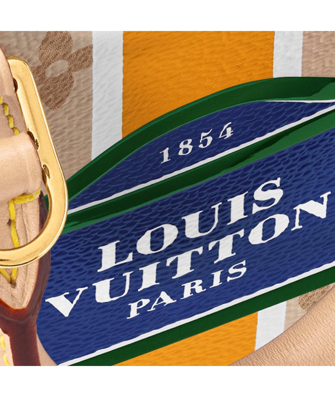 LOUIS VUITTON Бежевая кожаная сумка с короткими ручками, фото 6