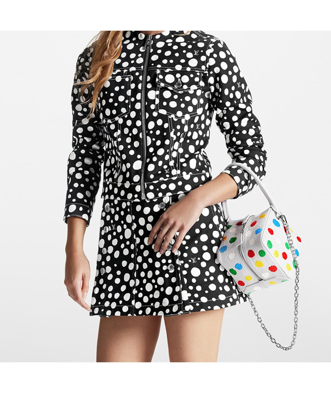 LOUIS VUITTON Белая кожаная сумка с короткими ручками, фото 7