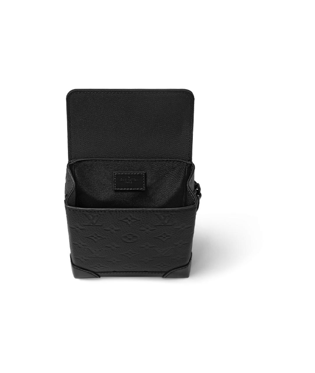 LOUIS VUITTON Черная кожаная сумка на плечо, фото 4