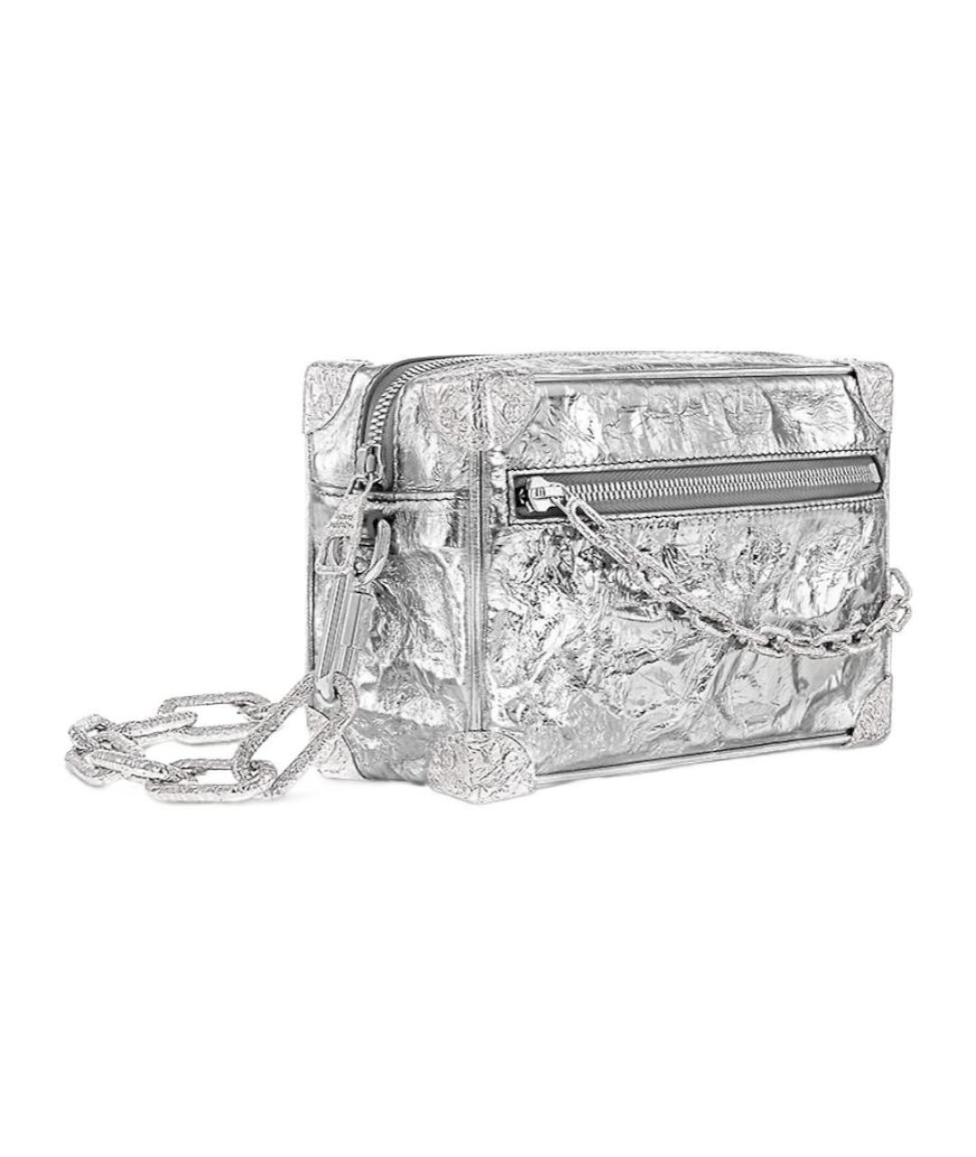 LOUIS VUITTON Серебряная кожаная сумка на плечо, фото 2