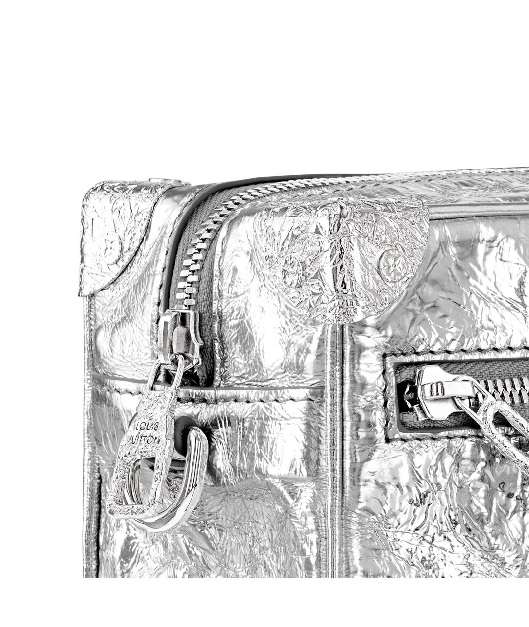 LOUIS VUITTON Серебряная кожаная сумка на плечо, фото 6