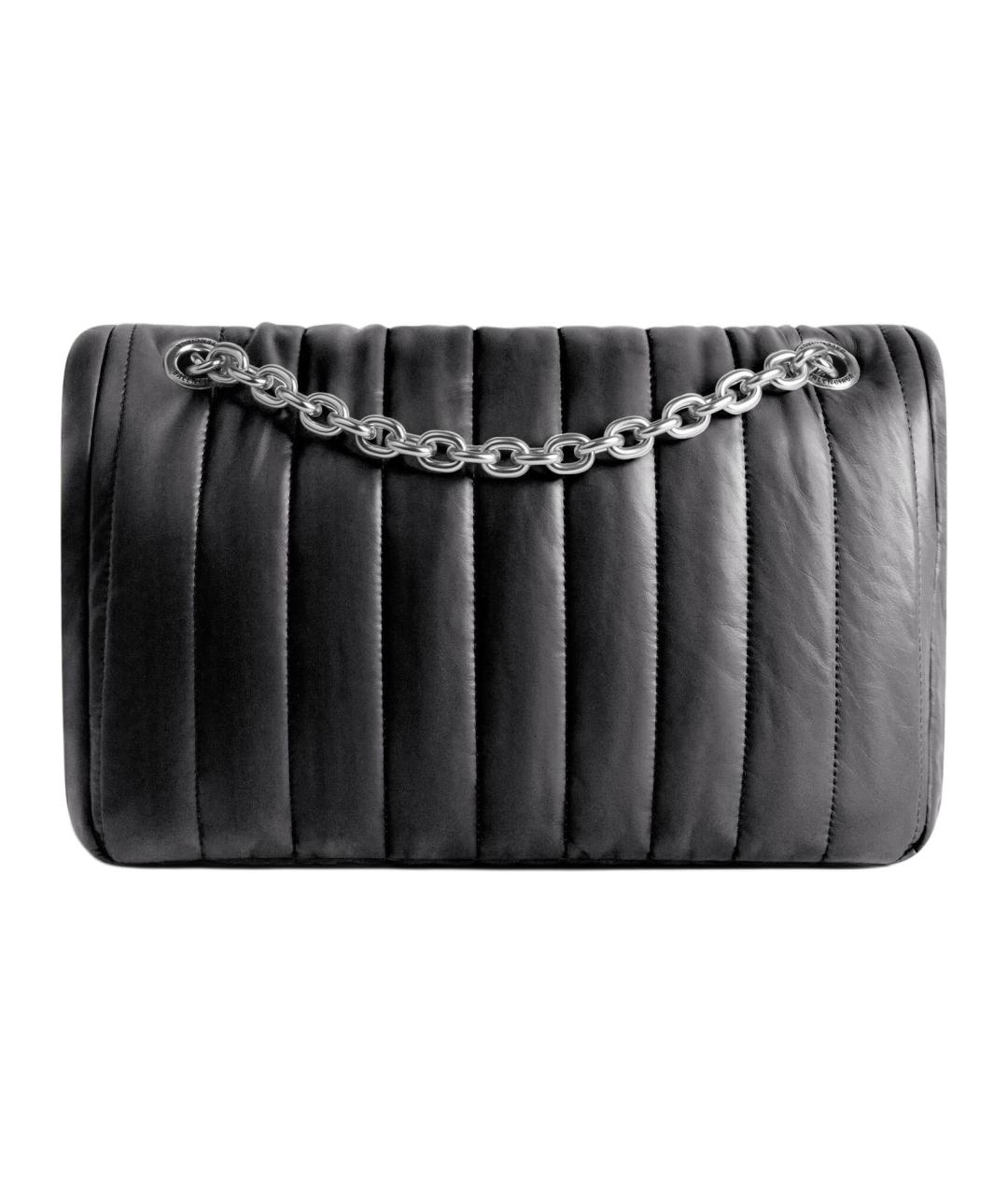 BALENCIAGA Черная кожаная сумка через плечо, фото 5