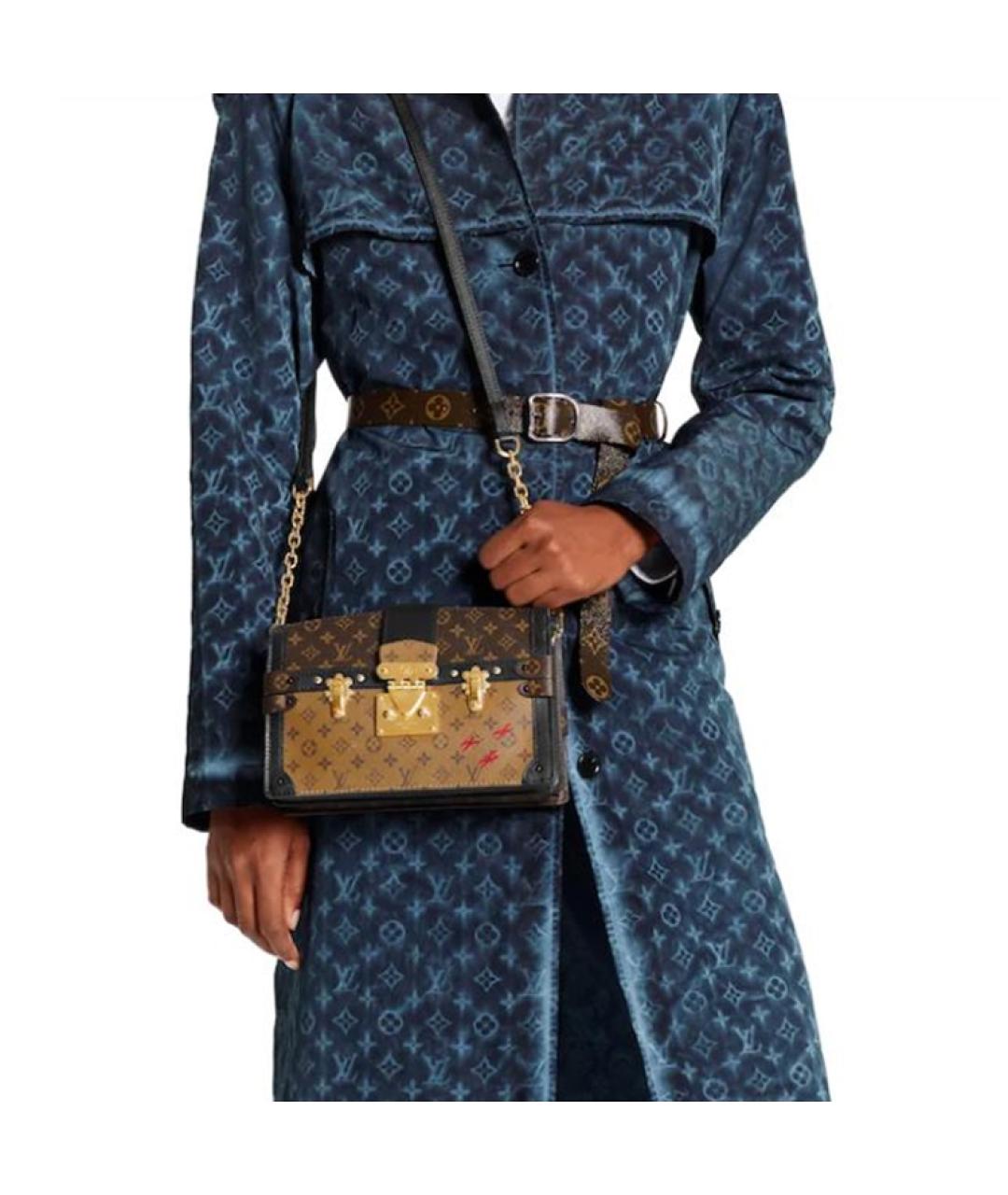 LOUIS VUITTON Коричневая кожаная сумка через плечо, фото 6