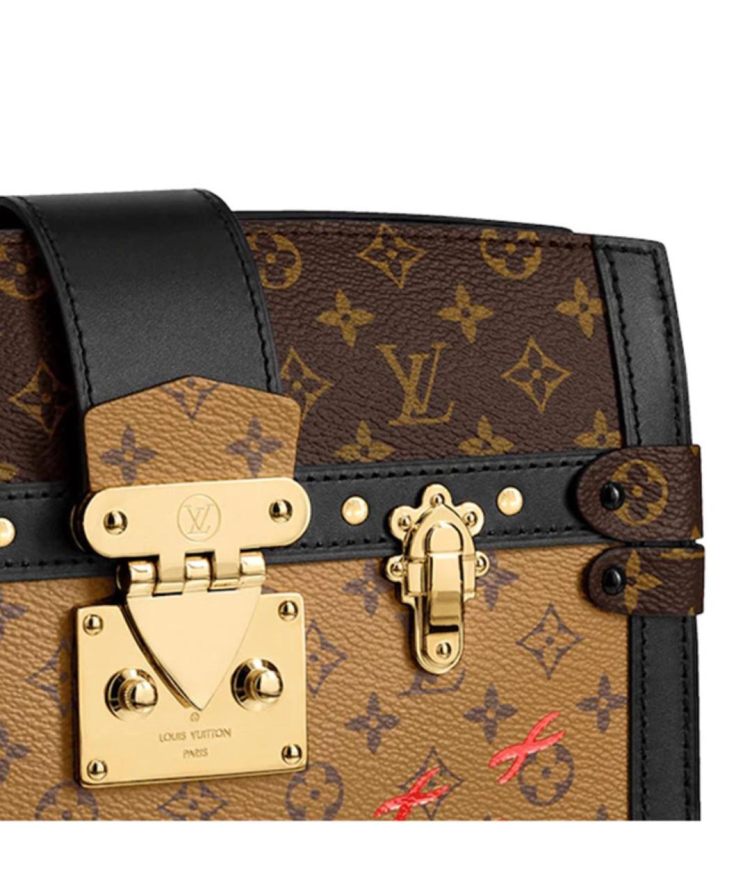 LOUIS VUITTON Коричневая кожаная сумка через плечо, фото 5