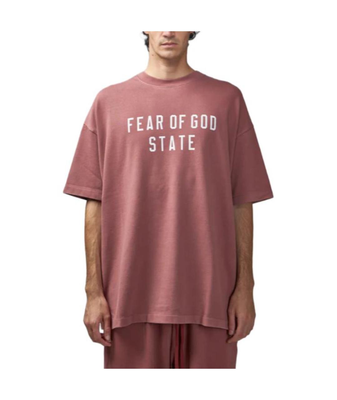 FEAR OF GOD ESSENTIALS Красная хлопковая футболка, фото 4