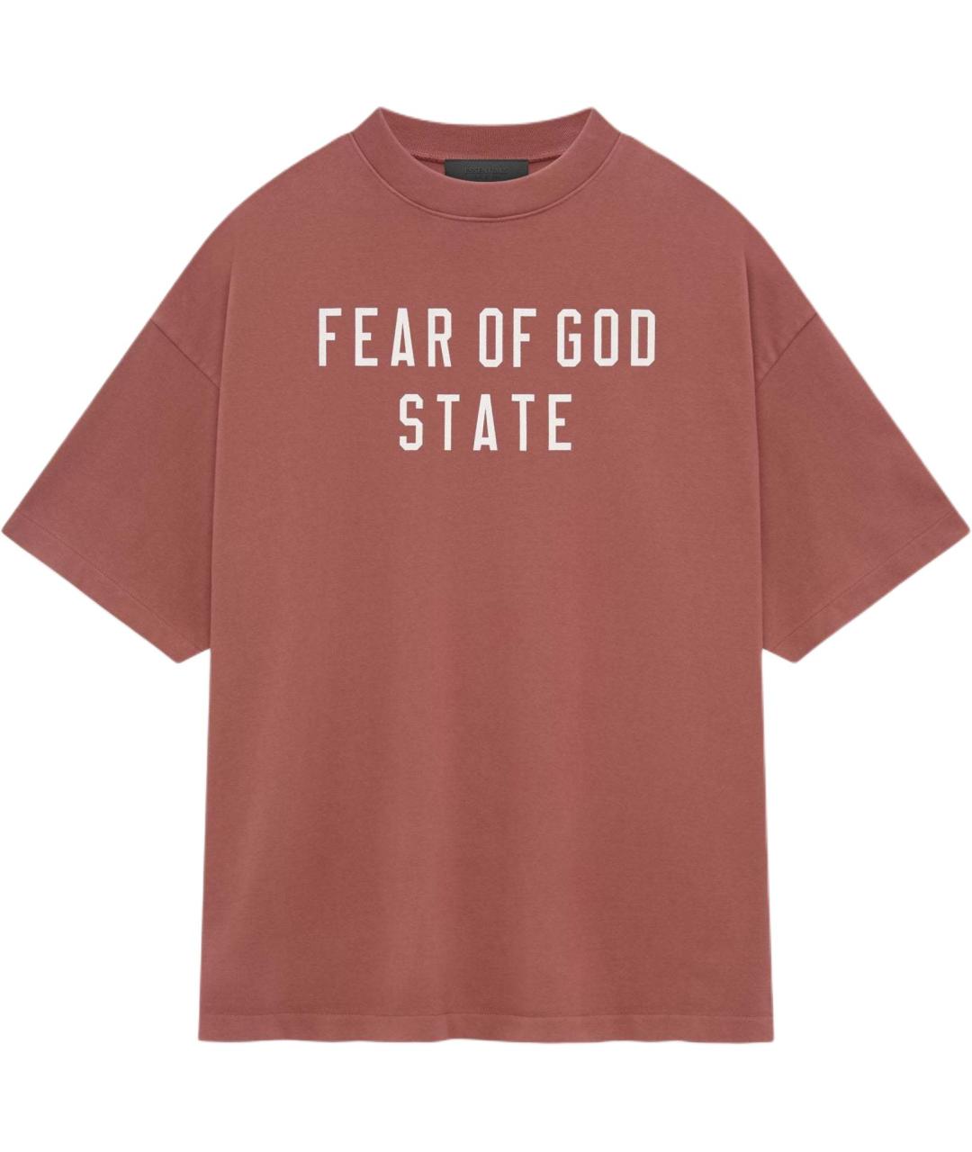 FEAR OF GOD ESSENTIALS Красная хлопковая футболка, фото 1